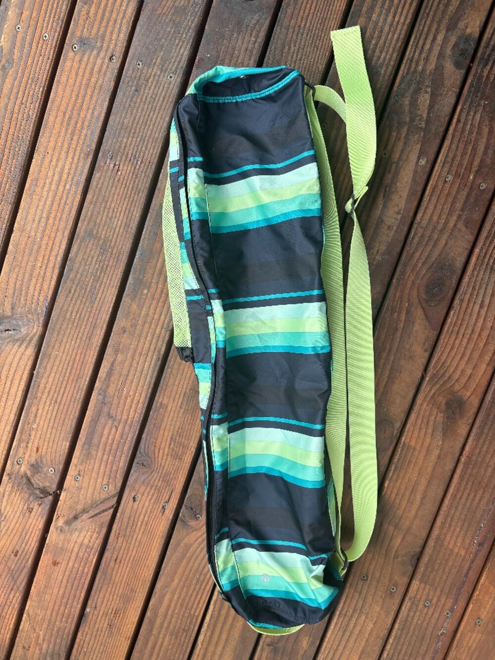 Lululemon Namaste Yoga Mat Tote Bag Assorted Stripe Blue Green